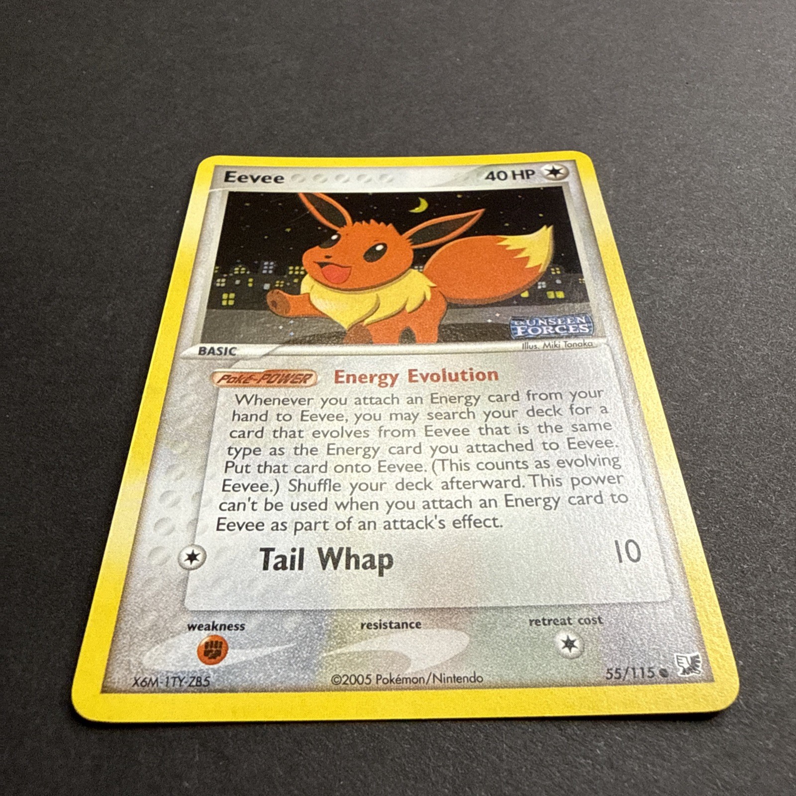 Eevee 55/115 Reverse Holo EX Unseen Forces STAMPED 2005 Pokemon TCG NM