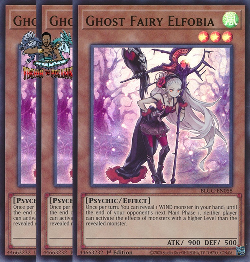 Yugioh! 3x Ghost Fairy Elfobia BLGG-EN058 Ultra Rare 1st Ed NM