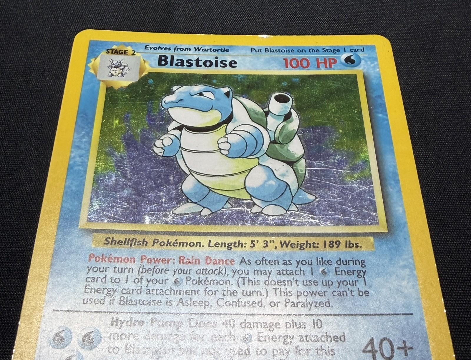 Pokemon Base Set Blastoise 2/102 Holo Unlimited WOTC Vintage LP/MP Read