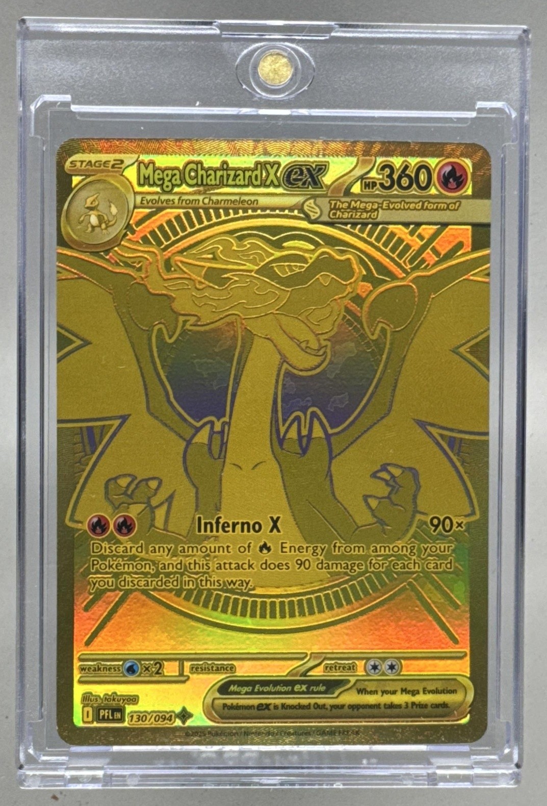 Mega Charizard X ex 2025 Pokemon Phantasmal Flames #130 Hyper Rare