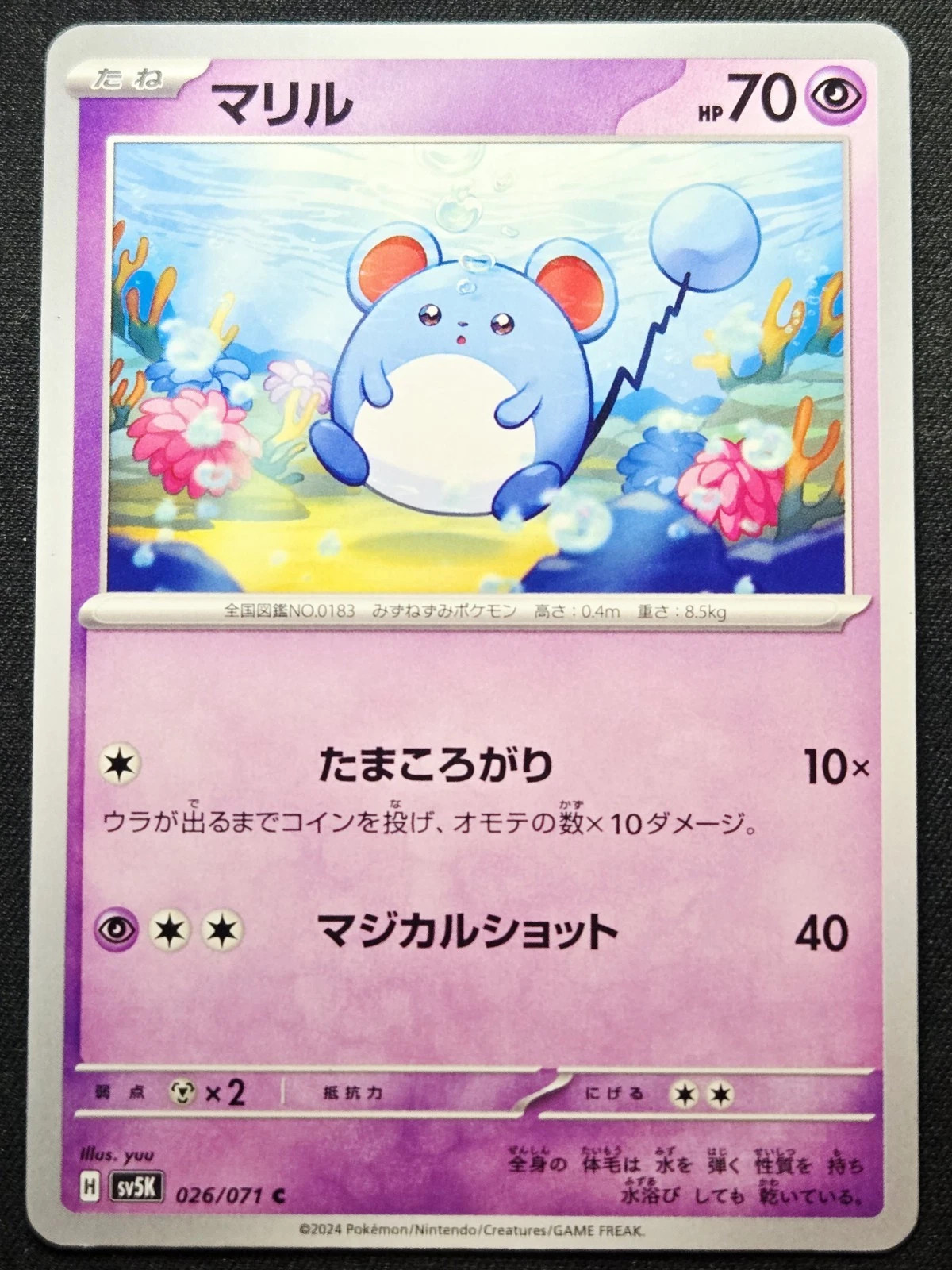 Marill 026/071 sv5K Wild Force 2024 Pokémon TCG Japanese