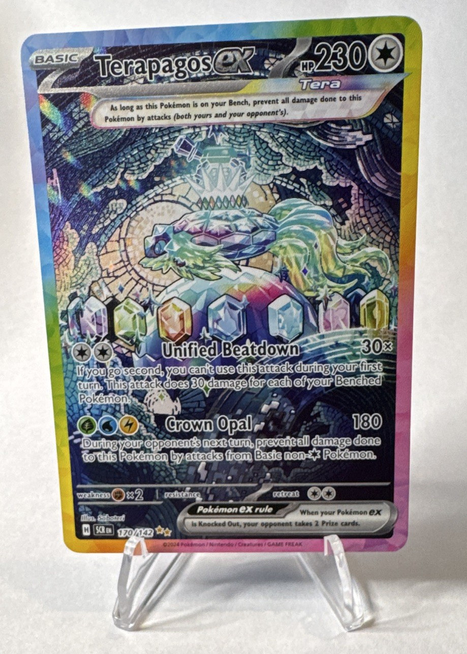 Pokemon Terapagos ex Sv07 Stellar Crown SIR Full Art Holo EN 170/142 230 HP