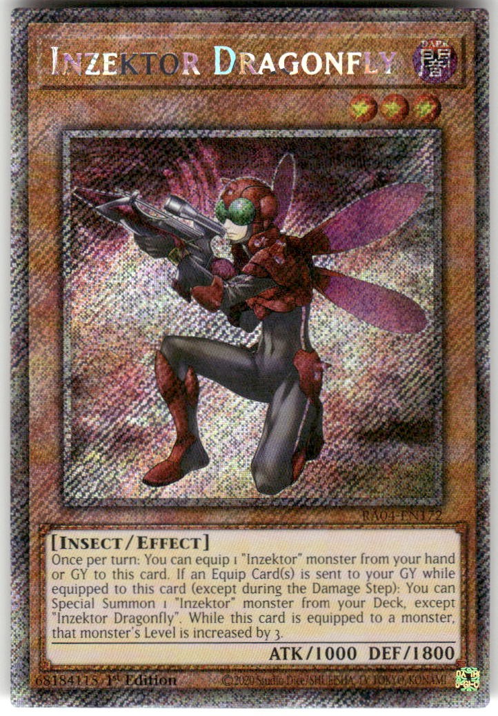 Inzektor Dragonfly Platinum Secret Rare RA04-EN172 QC Stampede Yu-Gi-Oh 1st Ed