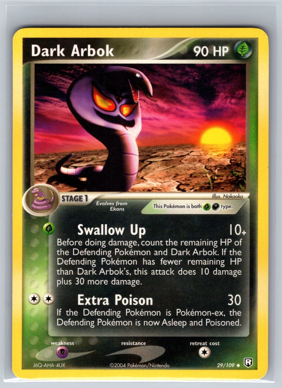 Dark Arbok 29/109 Uncommon Team Rocket Returns Pokemon Moderately Played