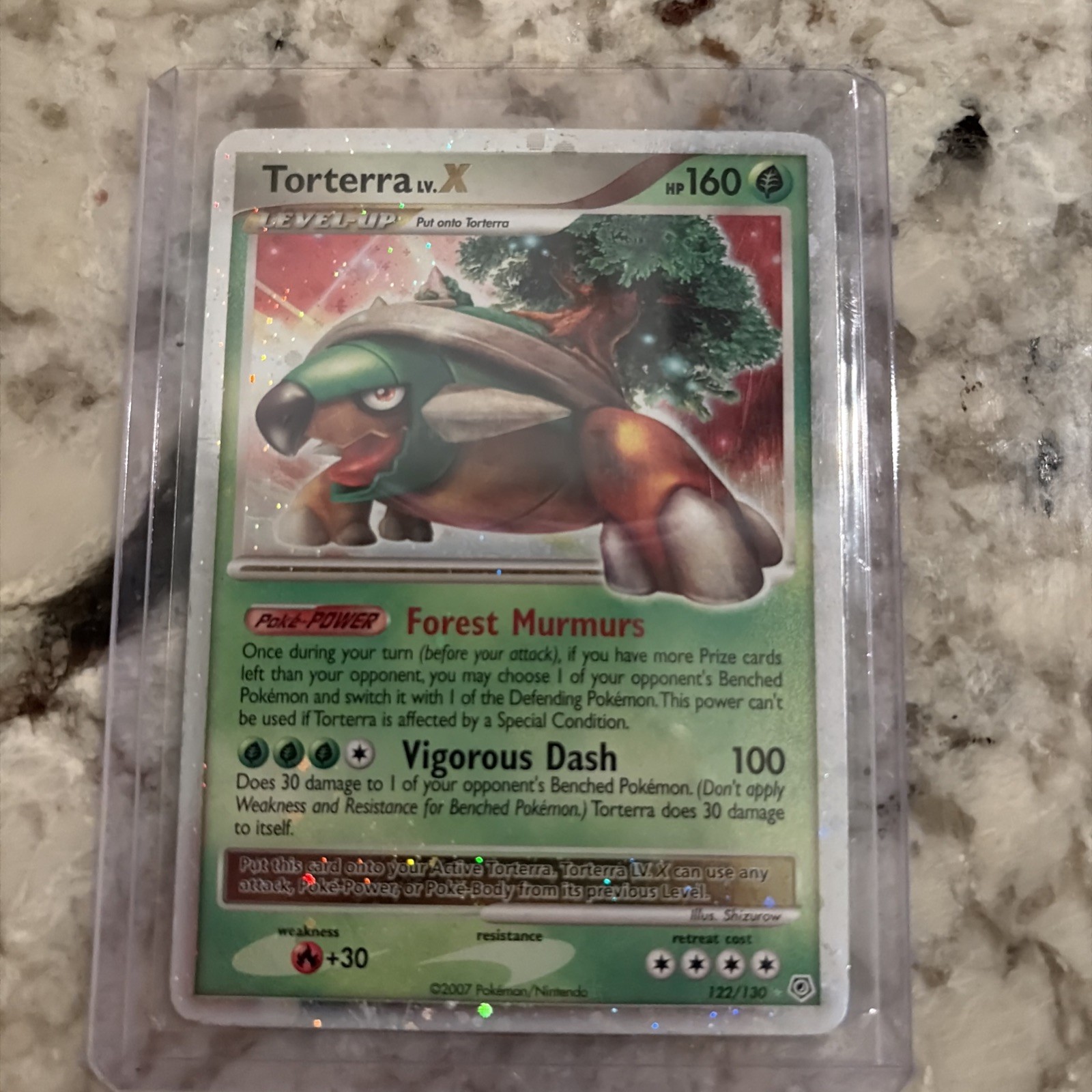 Pokémon TCG Torterra LV.X Holo Rare Gold Star Diamond & Pearl Card 122/130 LP