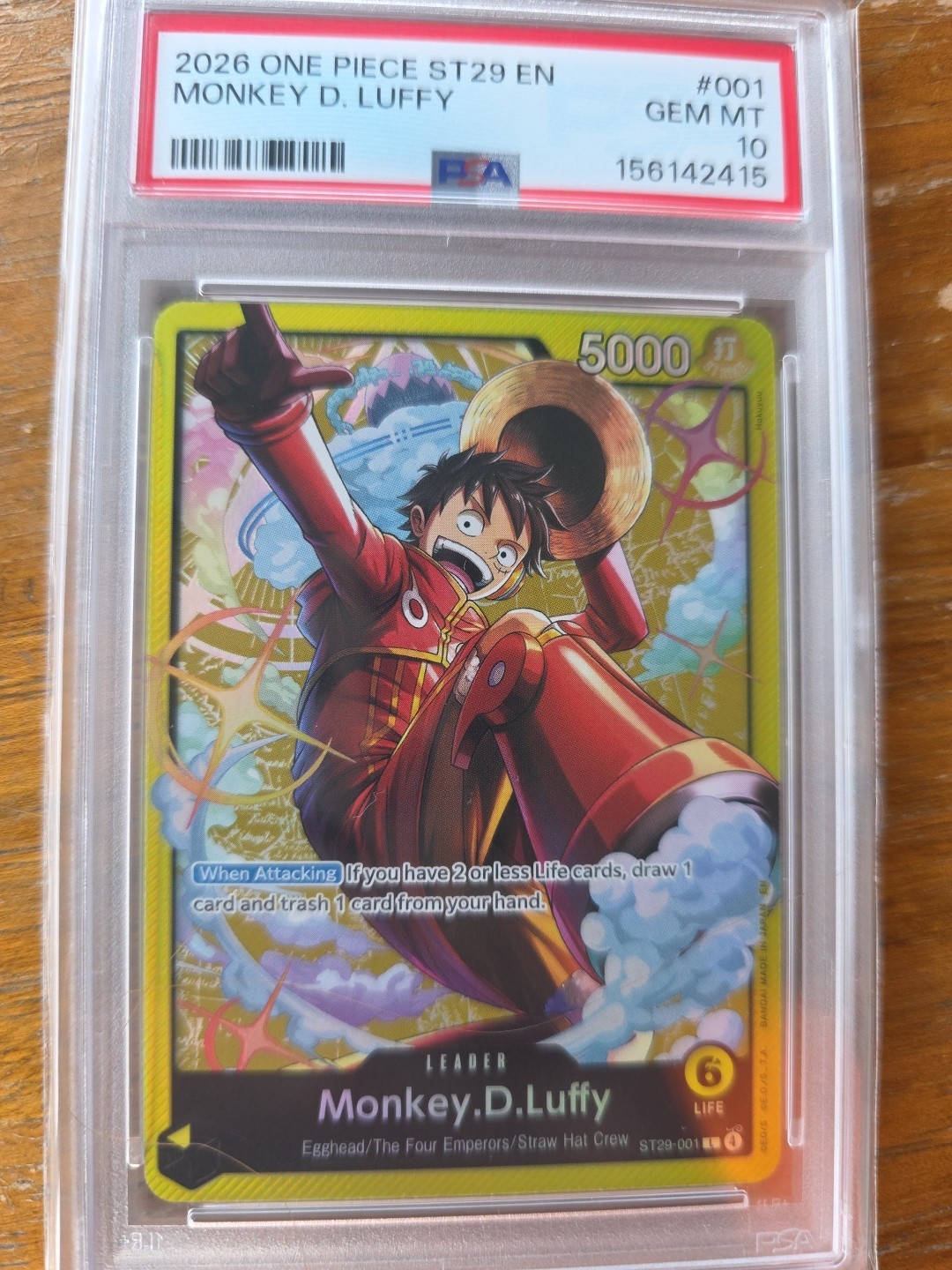 Monkey D. Luffy PSA 10 English One Piece ST29-001 Egghead Starter Deck 2026