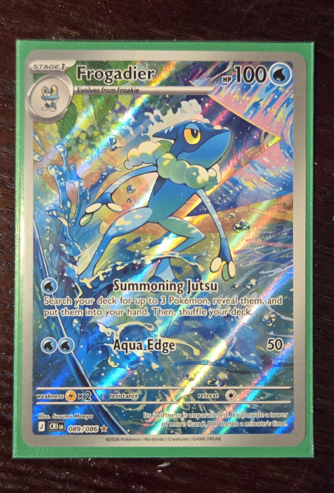 Pokémon Frogadier Holo Illustration Full Art CRI 089/086 English Susumu Maeya