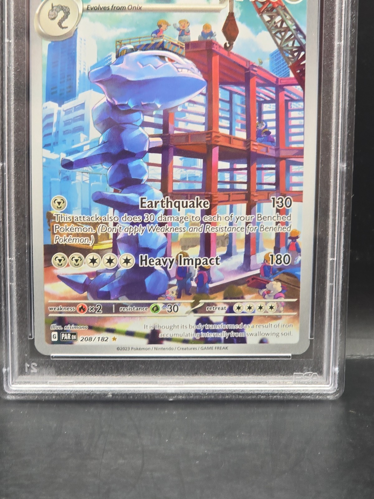Pokemon PAR 2023 Steelix 208/182 Full Art Illustration Rare Paradox Rift PSA 9