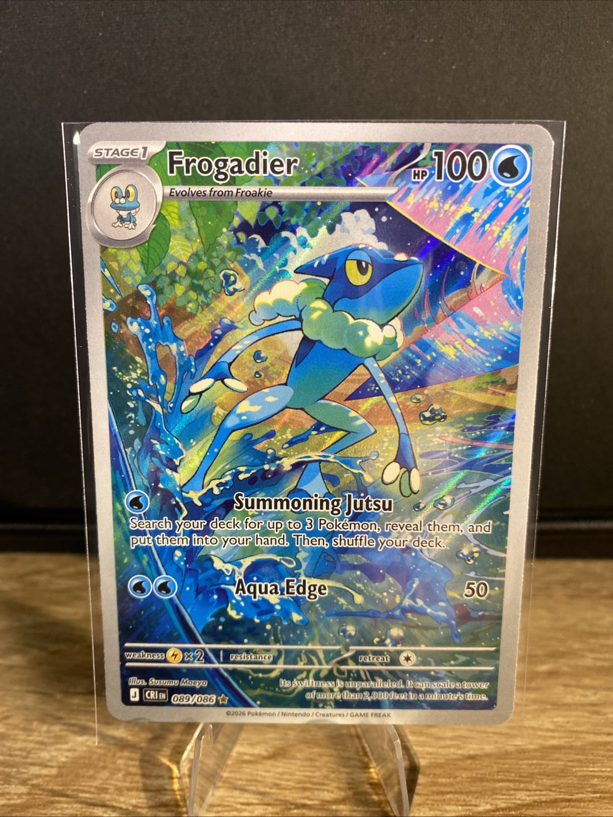 Chaos rising Frogadier Full Art Holo CRI 089/086 Stage 1 Water 100 HP