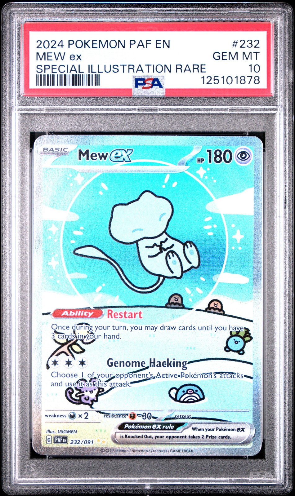 2024 MEW EX 232/091 SPECIAL ILLUSTRATION RARE POKEMON PSA 10