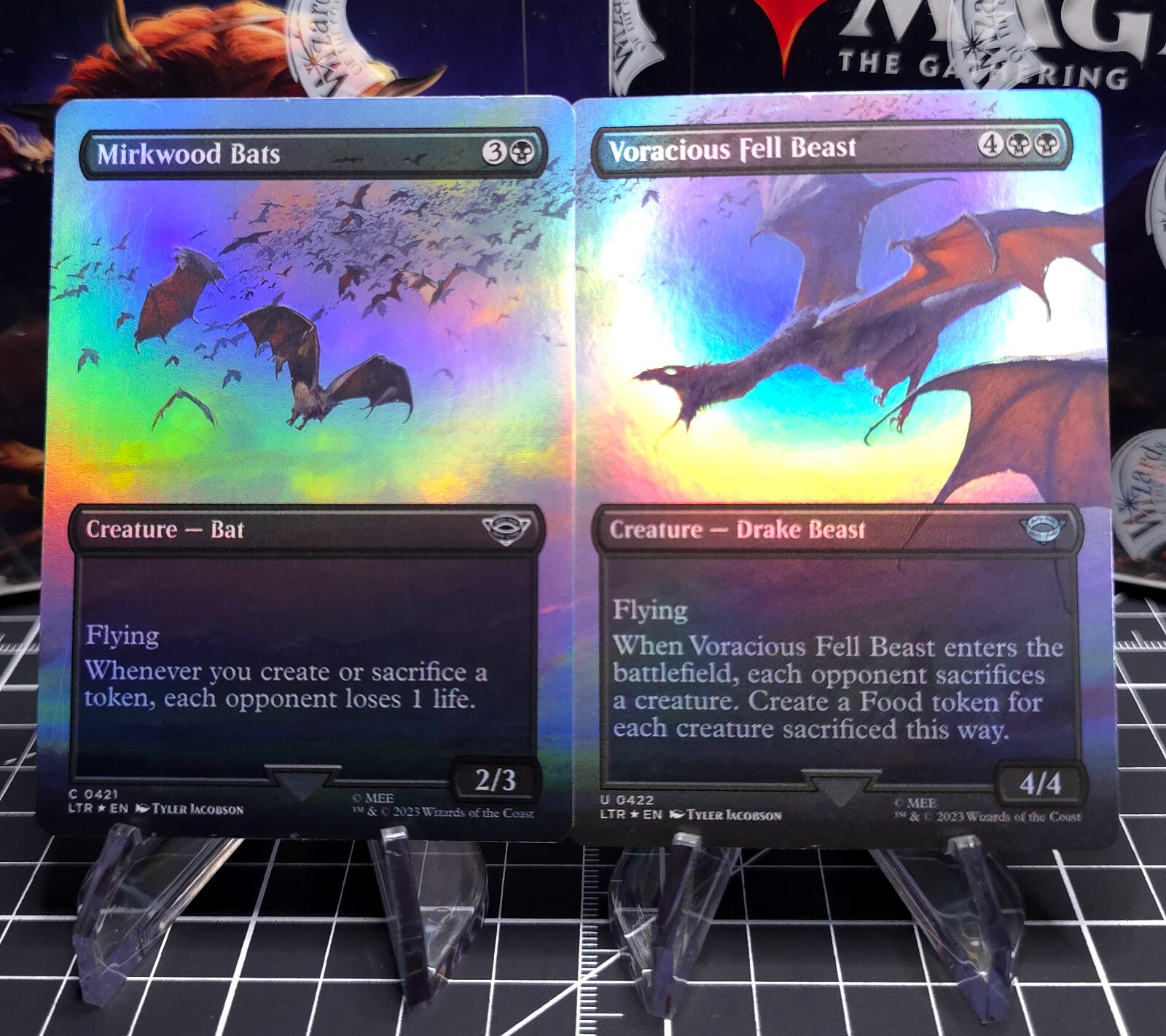 FOIL Mirkwood Bats & Voracious Fell Beast – Part of SCENE LOTR MTG LIGHT PLAYED