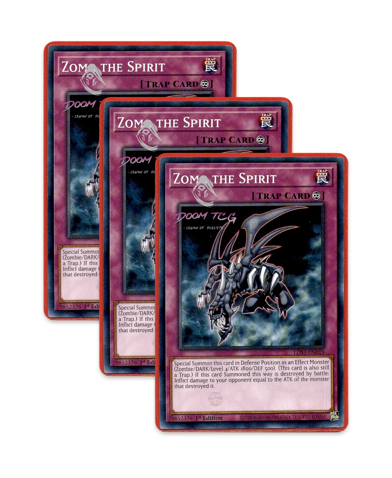 Yugioh! Zoma the Spirit LDS3-EN019 (Common) 1st Ed 3x “Destiny Board Support”