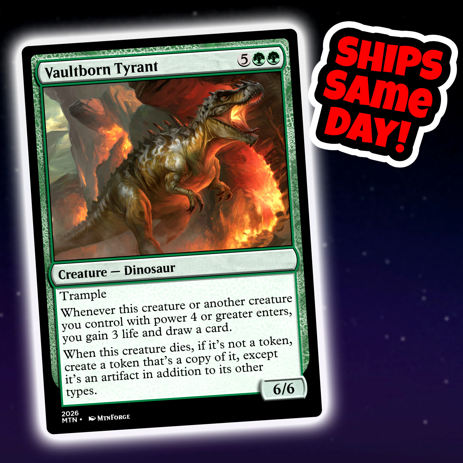 Vaultborn Tyrant – Custom Art Magic: The Gathering Playtest Card – Commander EDH
