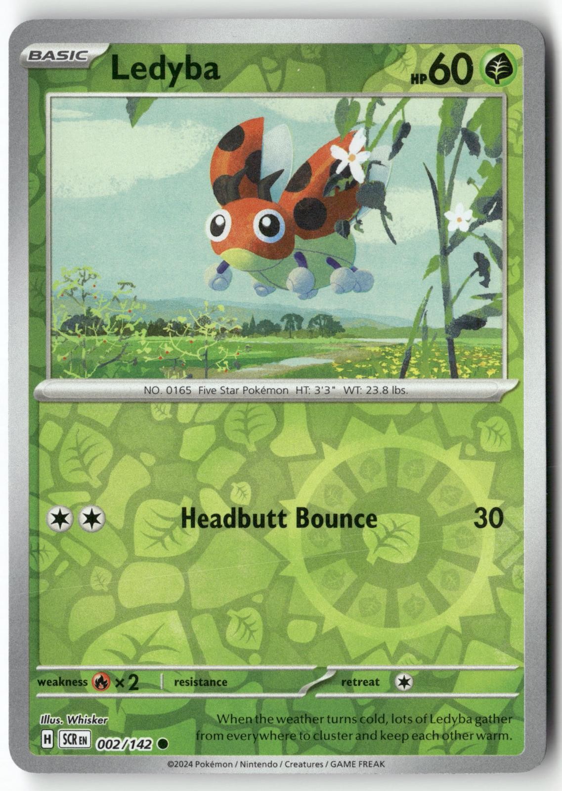 Ledyba 2/142 Common Stellar Crown Pokemon Reverse Holo Near Mint