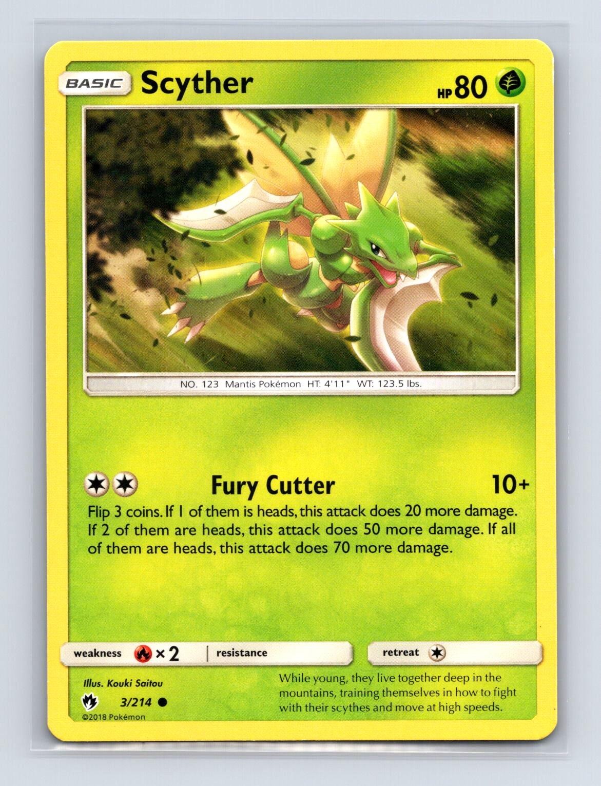 Scyther 3/214 Common Lost Thunder Pokemon Lightly Played