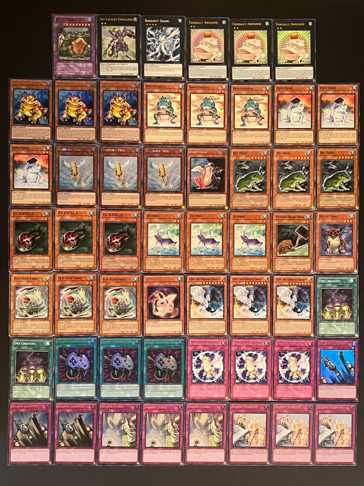 YUGIOH FROG DECK- SWAP- RONINTOADING- DUPE- TREEBORN- SUBSTITOAD- DES- TOADALLY