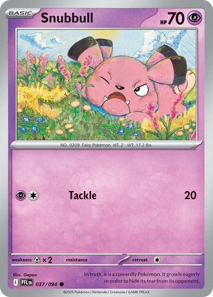 Snubbull PFL 037/094 Pokémon ME02: Phantasmal Flames Common Reverse Holofoil …
