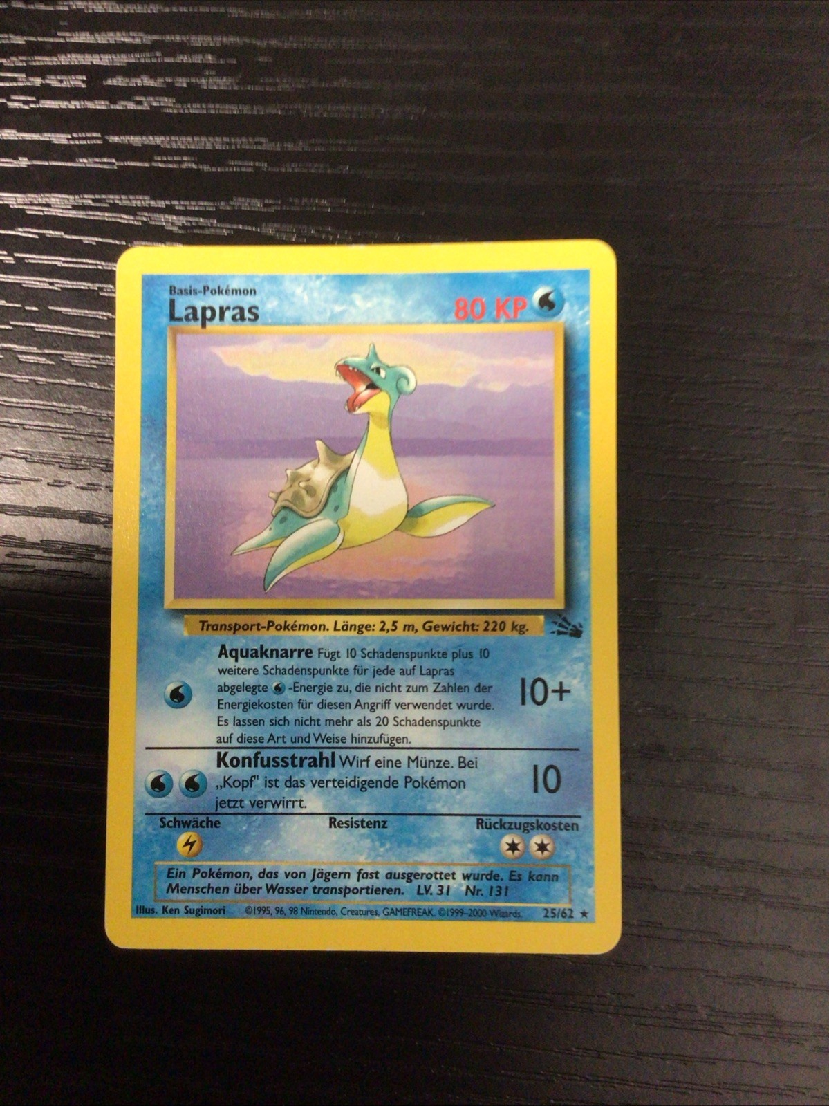 Pokémon Lapras 10/62 Fossil German Basic Card 1999 Ken Sugimori