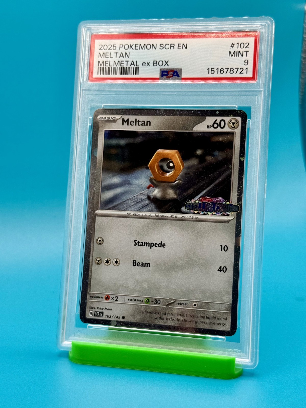 PSA 9 – 2025 Pokemon Stellar Crown Meltan Stamped Promo #102