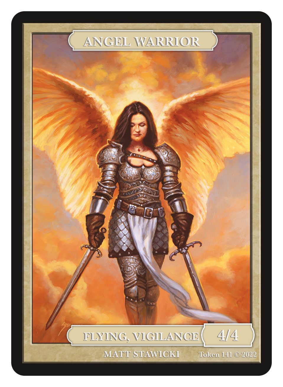 Angel 4/4 Flying, Vigilance Token Artist Matt Stawicki MTG Magic Token