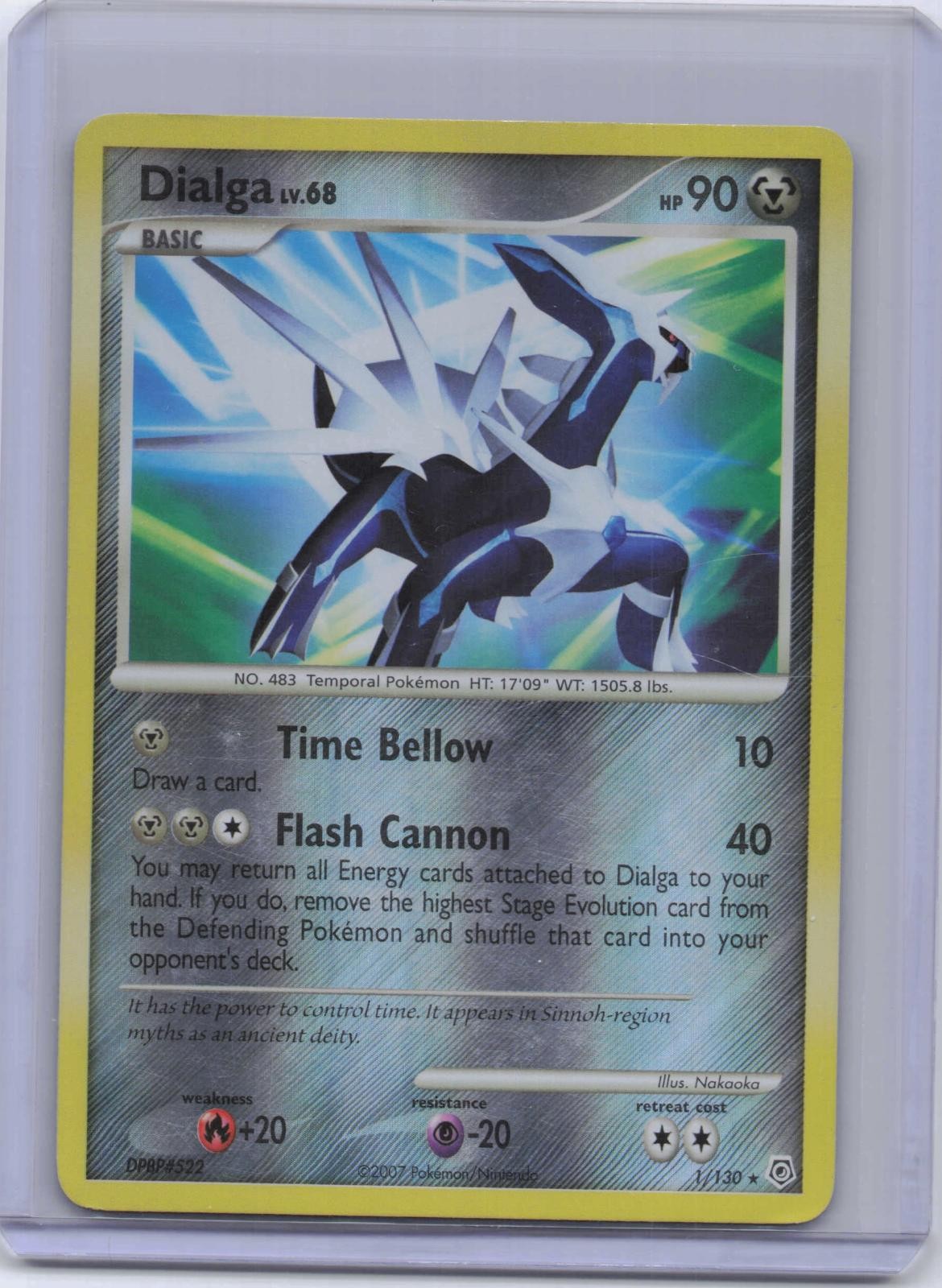 Dialga 1/130 Rare Diamond & Pearl Pokemon Reverse Holo Heavily Played