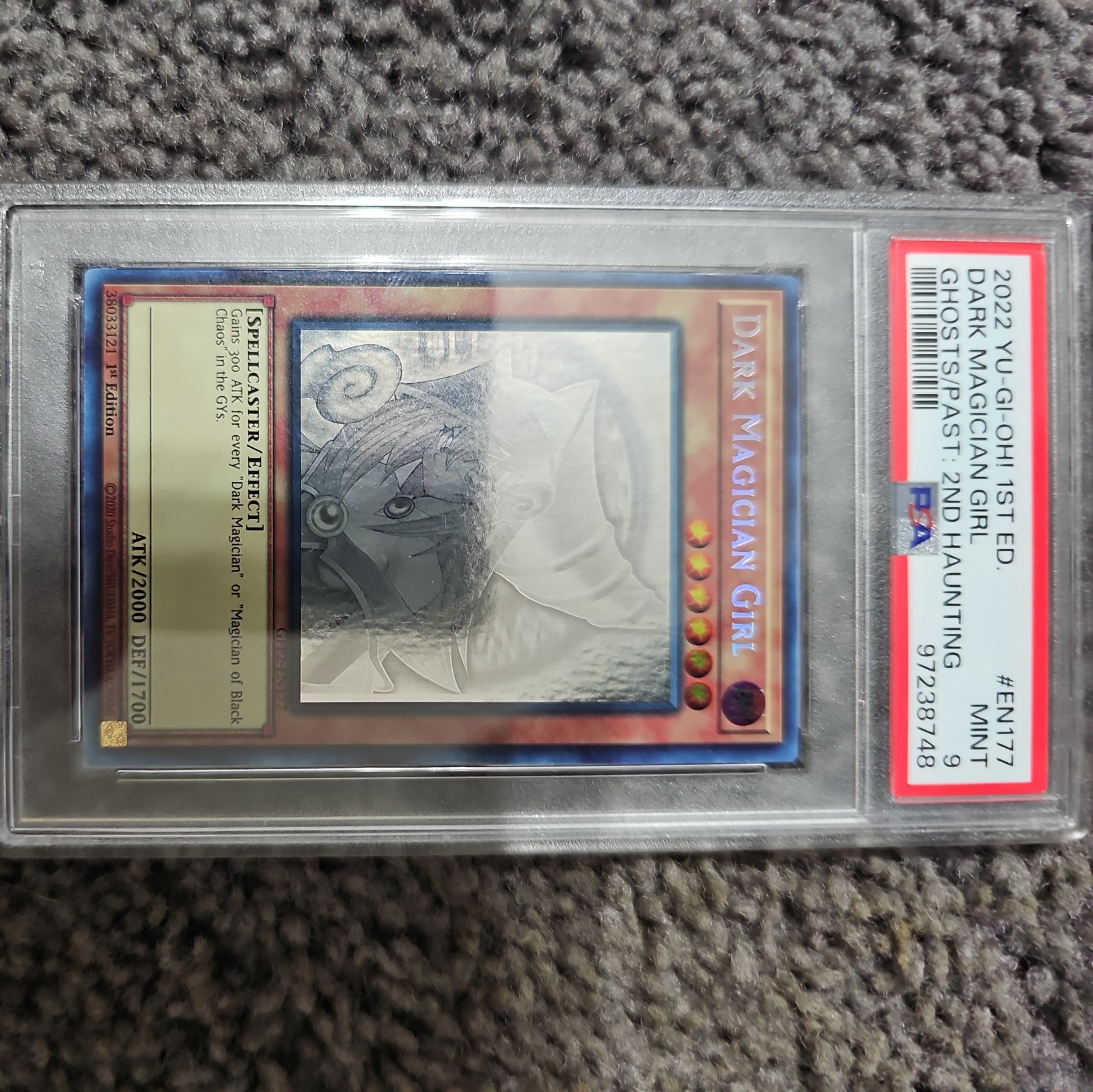 Dark Magician Girl Yugioh 2022 GFP2-EN177 Ghost Rare 1st Edition PSA 9