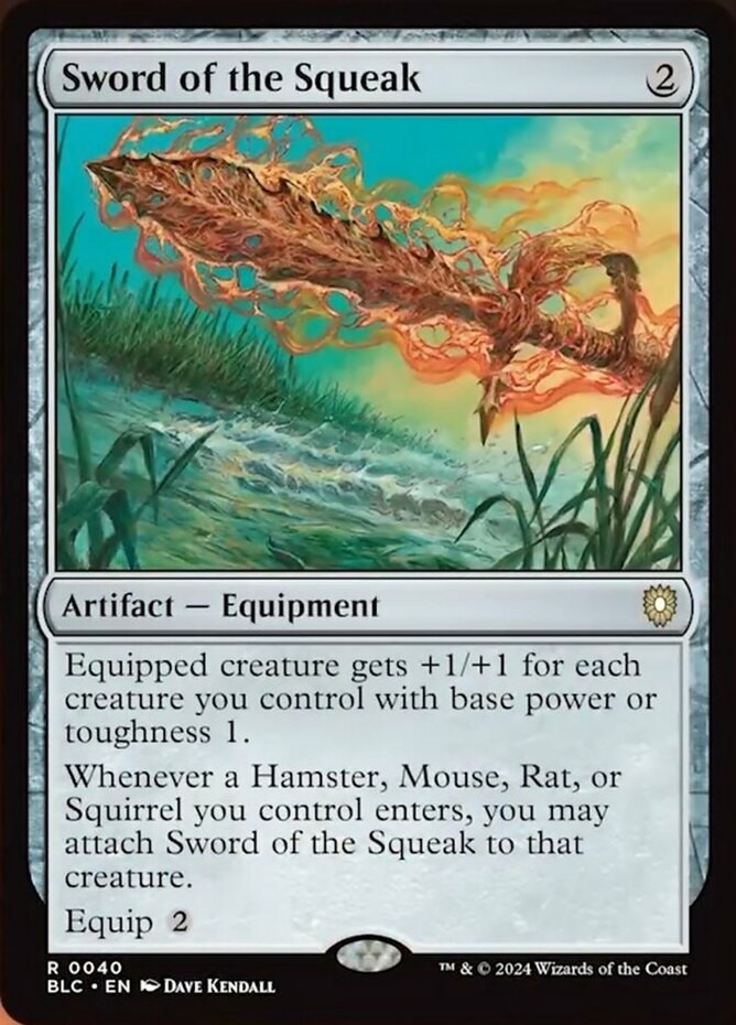 1x Near Mint, English Sword of the Squeak – Commander: Bloomburrow