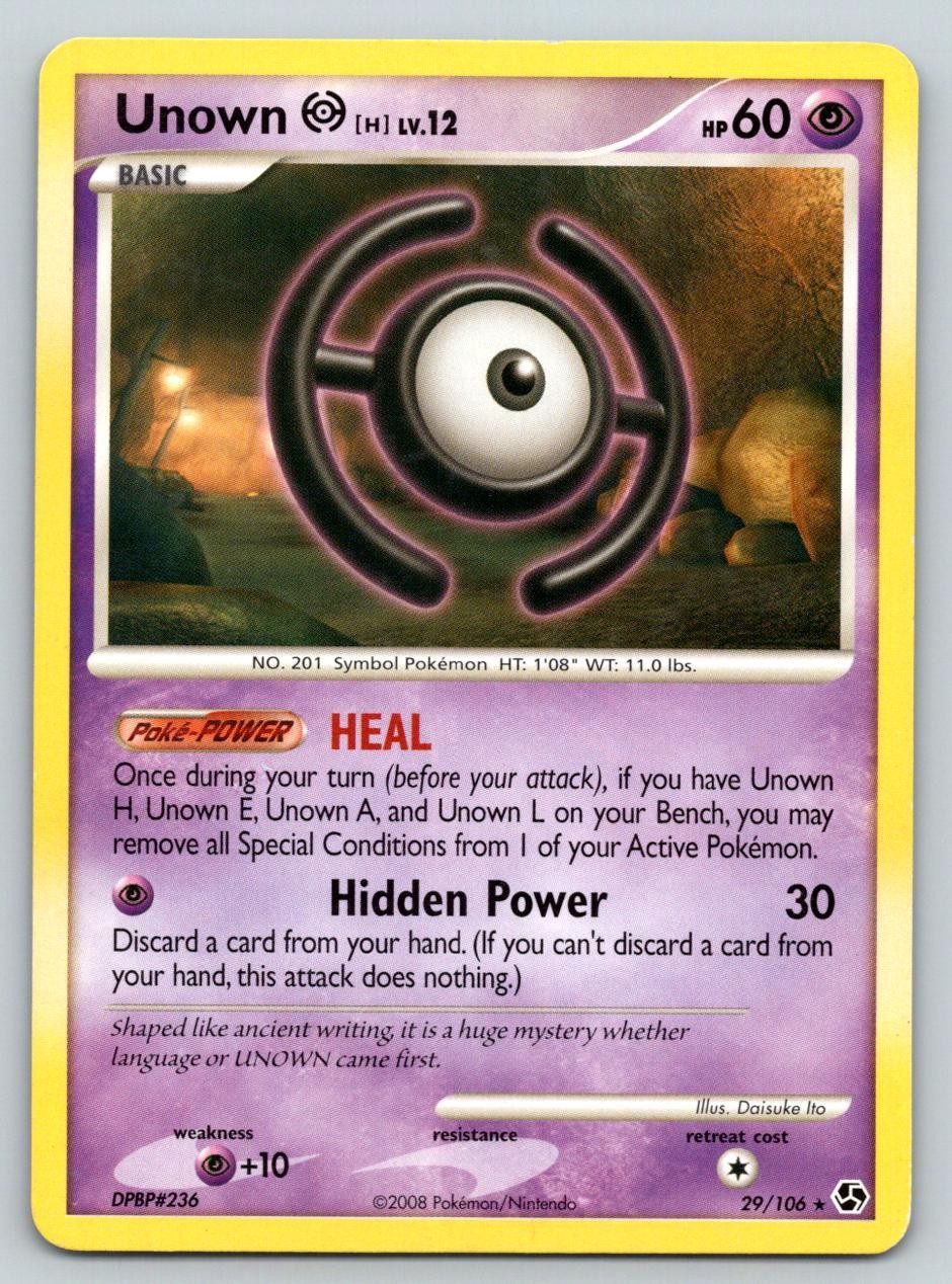 UNOWN [H] 29/106 R GREAT ENCOUNTERS POKEMON HP ITO
