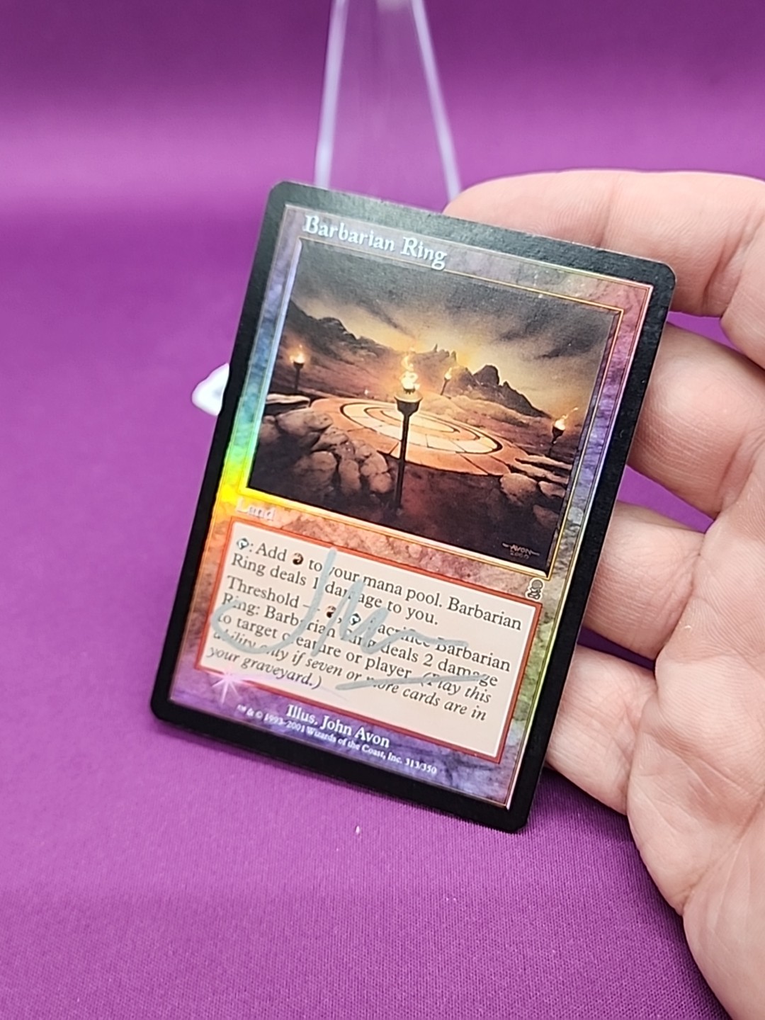 MTG Foil Barbarian Ring Signed John Avon Odyssey Silver Signature *CCGHouse* RD