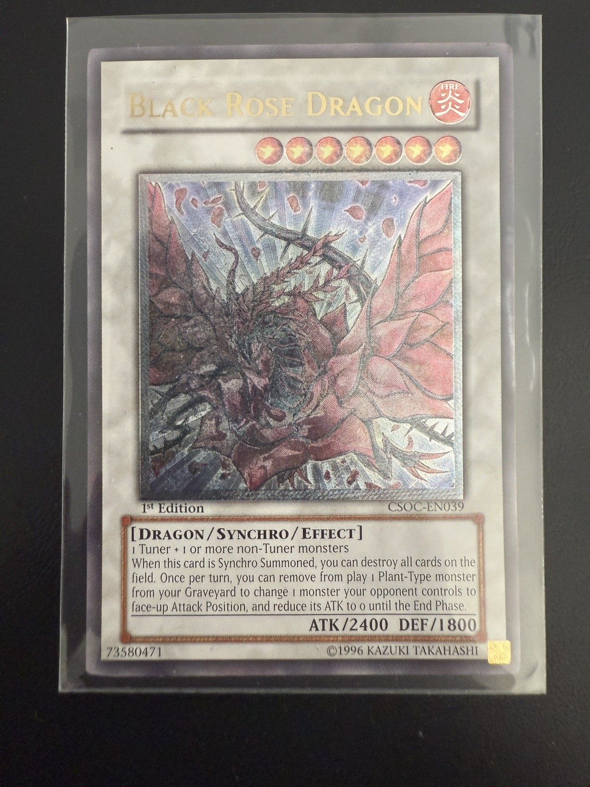 Yu-Gi-Oh Grey Black Rose Dragon CSOC-EN039 Ultimate Rare 1st Edition
