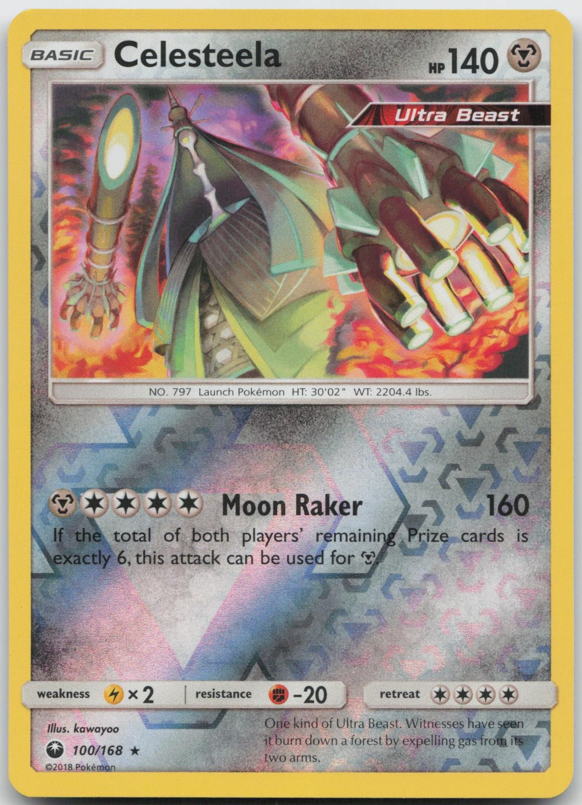 Celesteela 100/168 Holo Rare Celestial Storm Pokemon Reverse Holo Near Mint