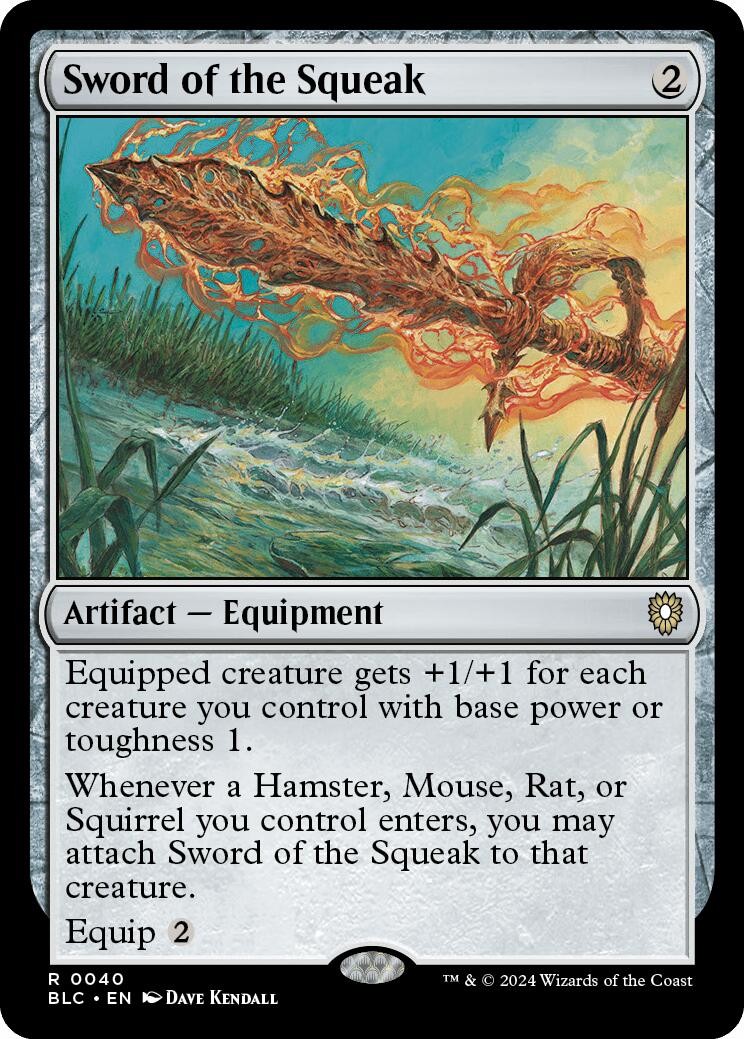 Sword of the Squeak Commander: Bloomburrow MTG LP card
