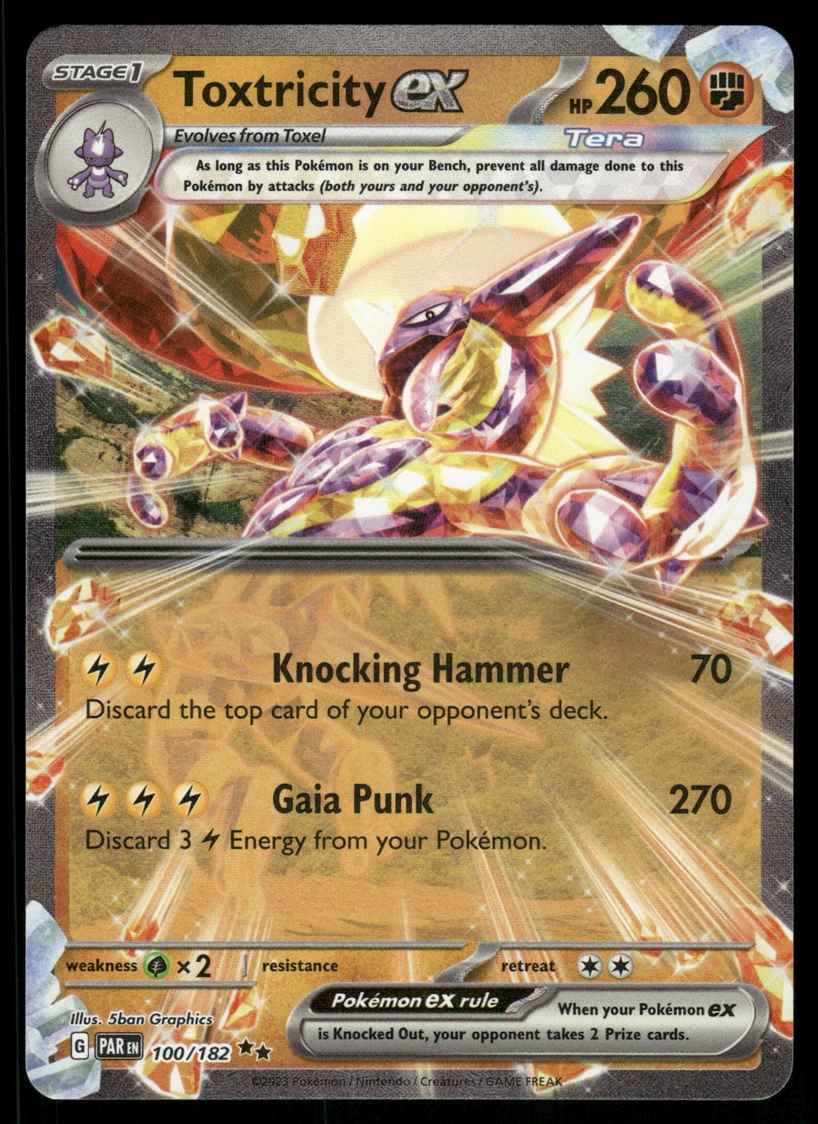 Toxtricity EX 100/182 – Paradox Rift Double Rare NM