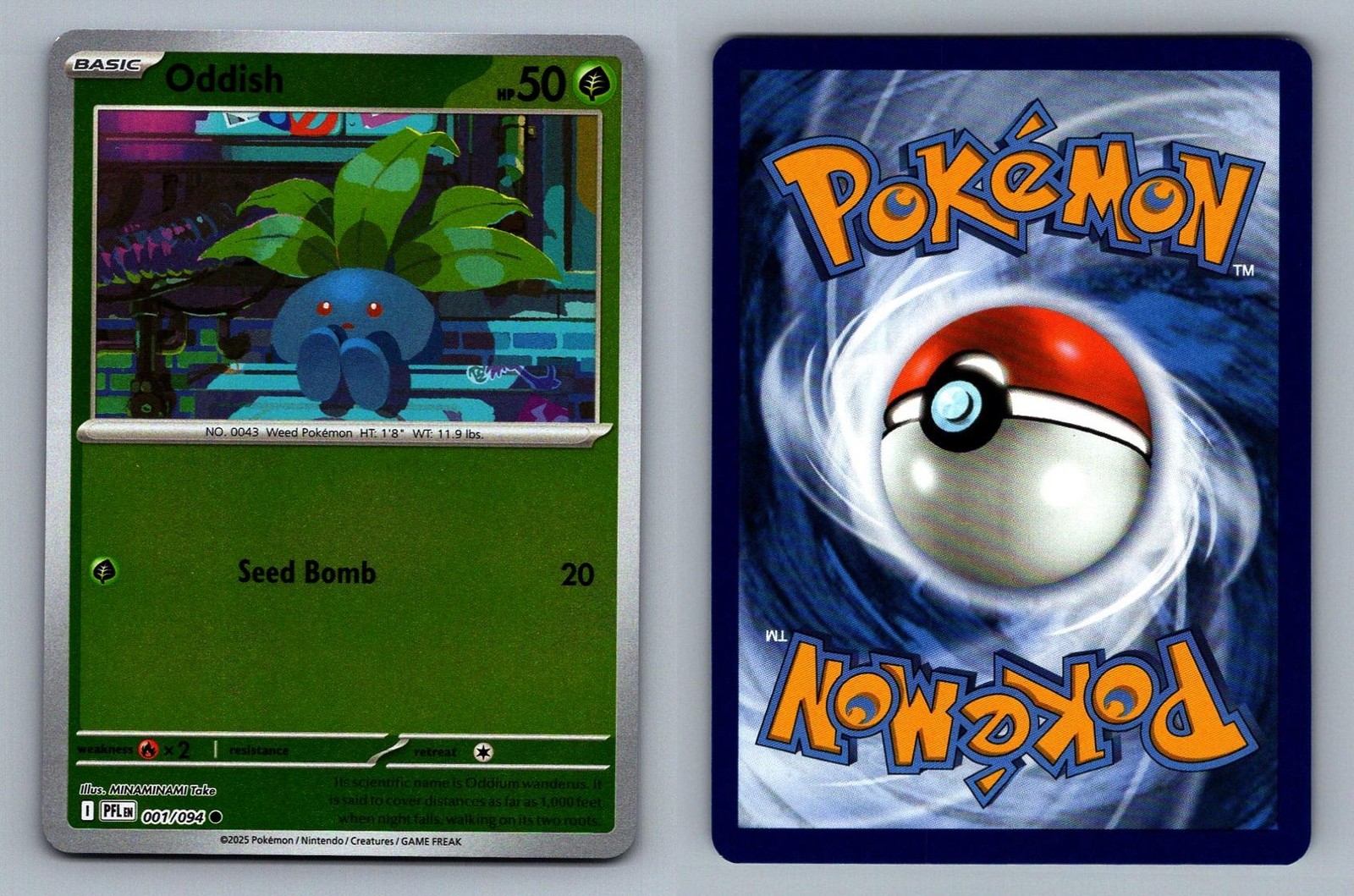 Oddish #001/094 Reverse Holo Phantasmal Flames (MINAMINAMI Take) Pokemon – NM