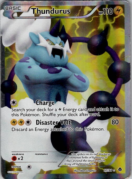 Thundurus (97 Full Art) Emerging Powers 97/98 Holo HP