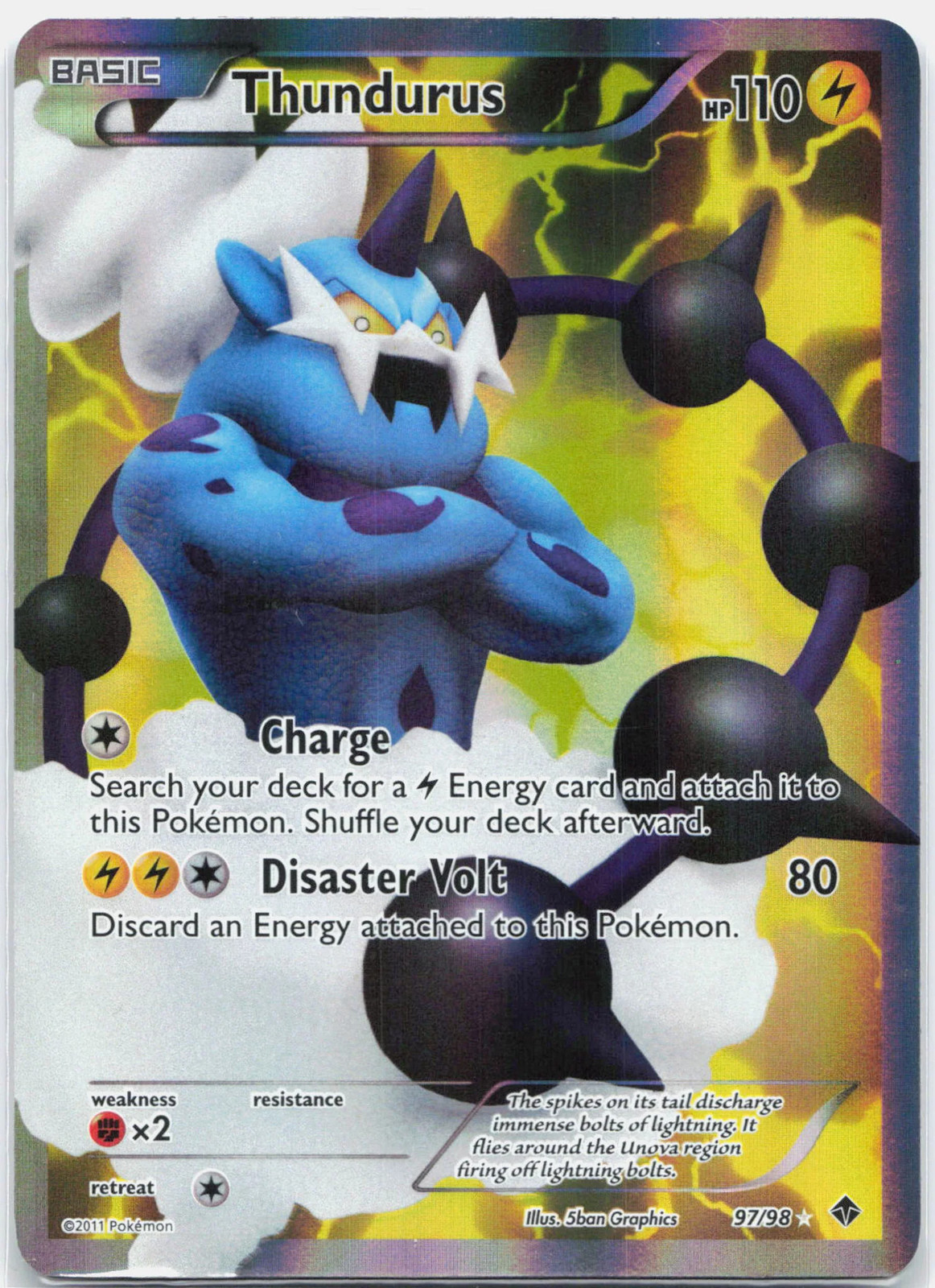 Thundurus – 97/98 Emerging Powers Full Art Pokemon – NM/LP