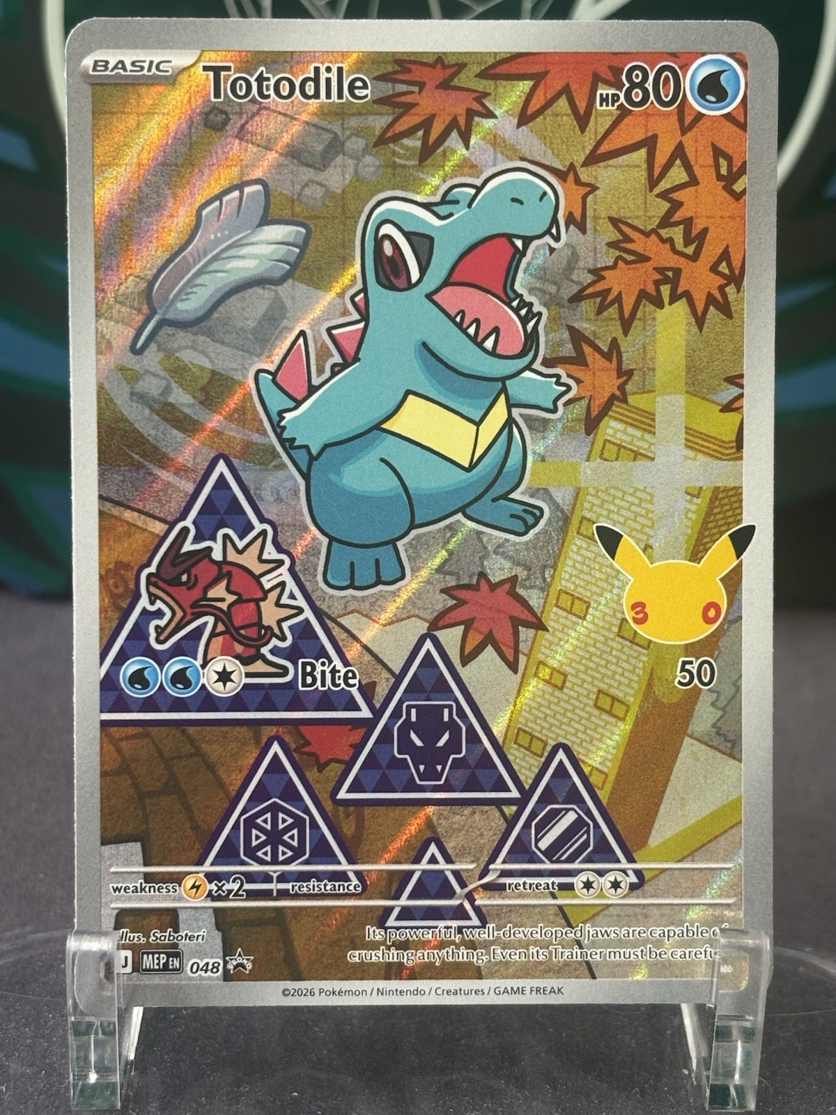 Pokemon Totodile Mega Evolutions Promo #048 Promo Full Art Holo Near Mint