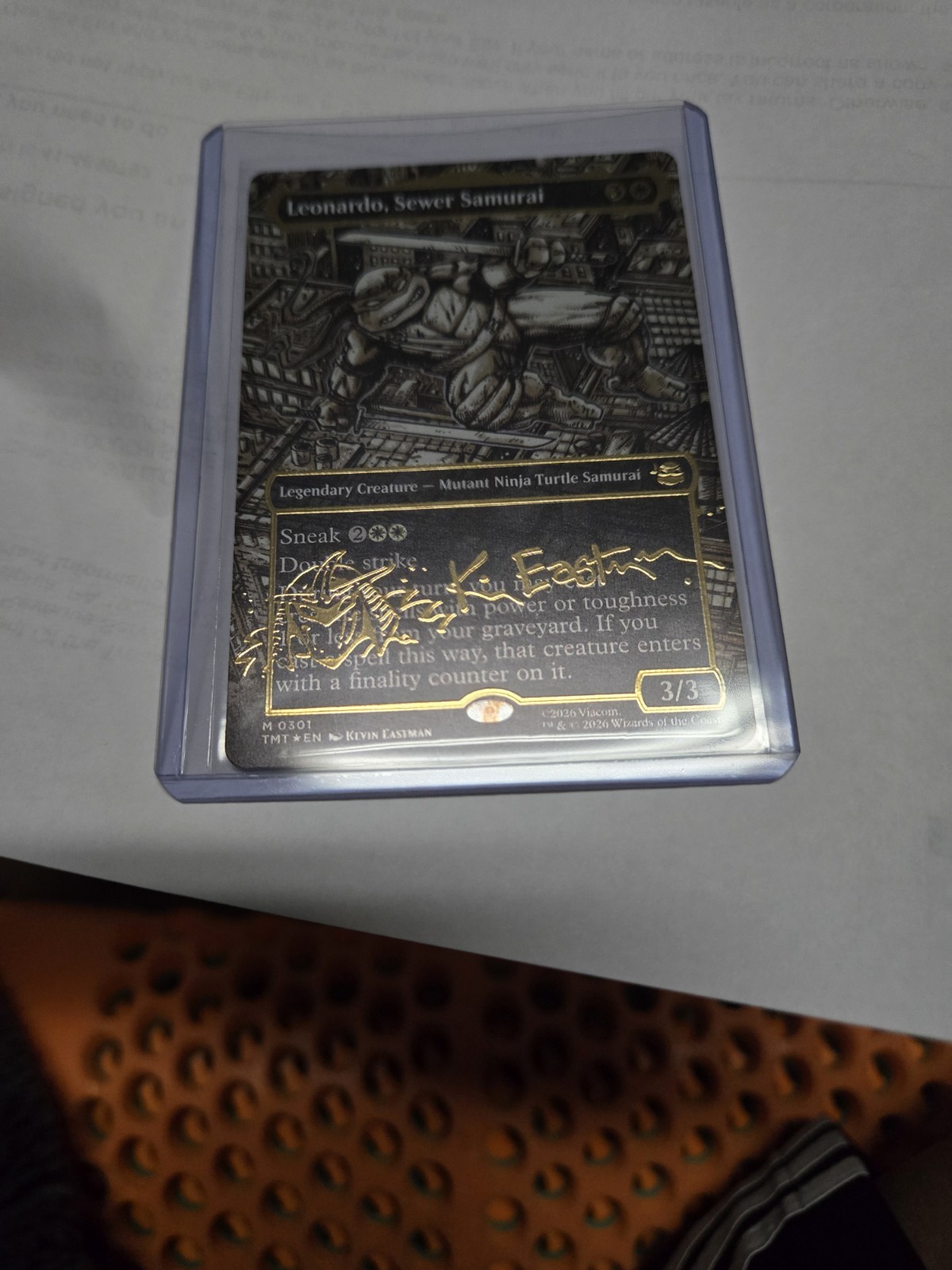Leonardo, Sewer Samurai Borderless Gold-stamped Signature TMNT MTG 301