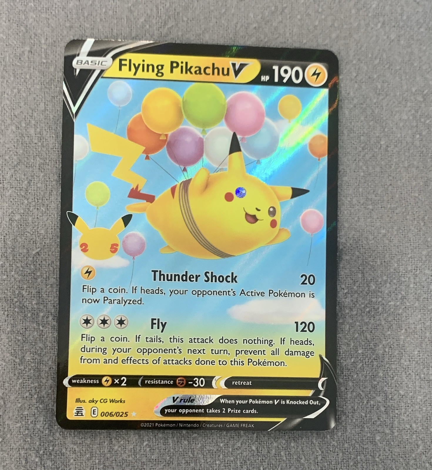 The Pokemon Company Flying Pikachu V 006/025 Celebrations UR Holo English 2021