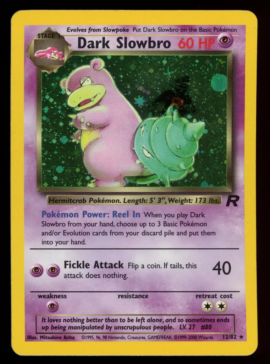 DARK SLOWBRO 2000 Pokemon Team Rocket Holo Rare #12/82
