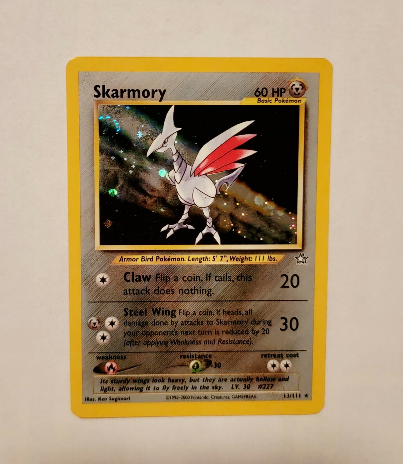 Skarmory 13/111 Vintage HOLO SWIRL 🌀 Pokemon Card Neo Genesis Near Mint