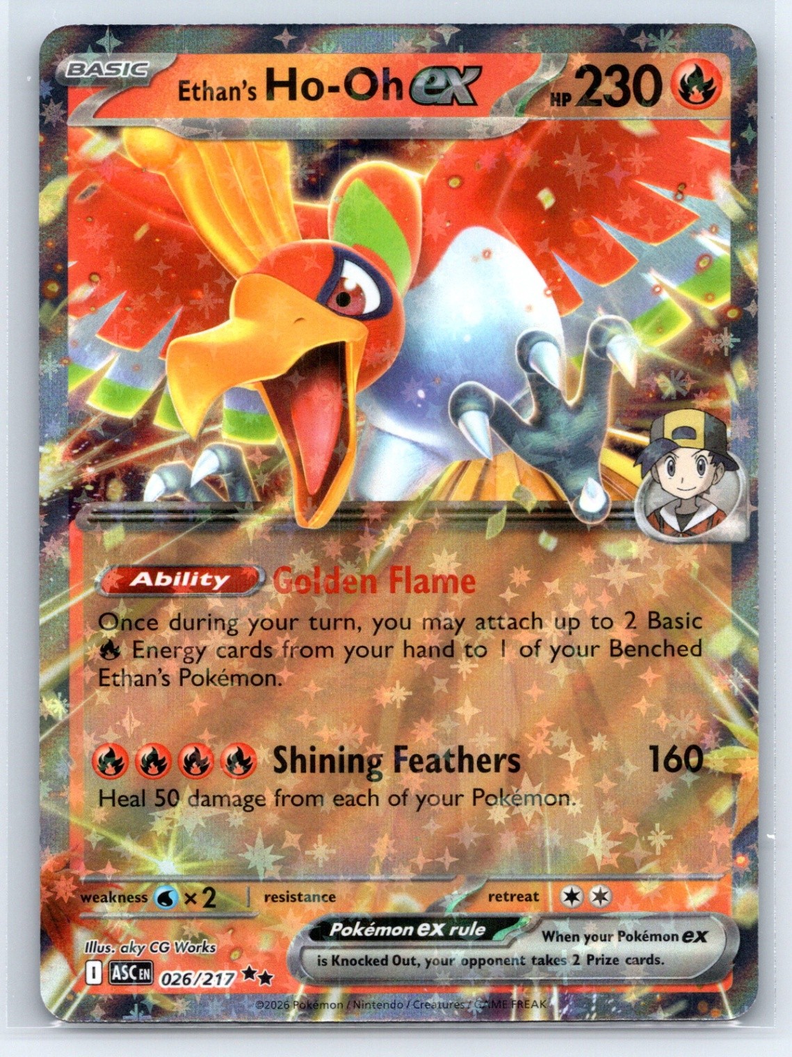 Ethan’s Ho-Oh ex ME: Ascended Heroes ASC 026/217 Holo NM aky CG Works