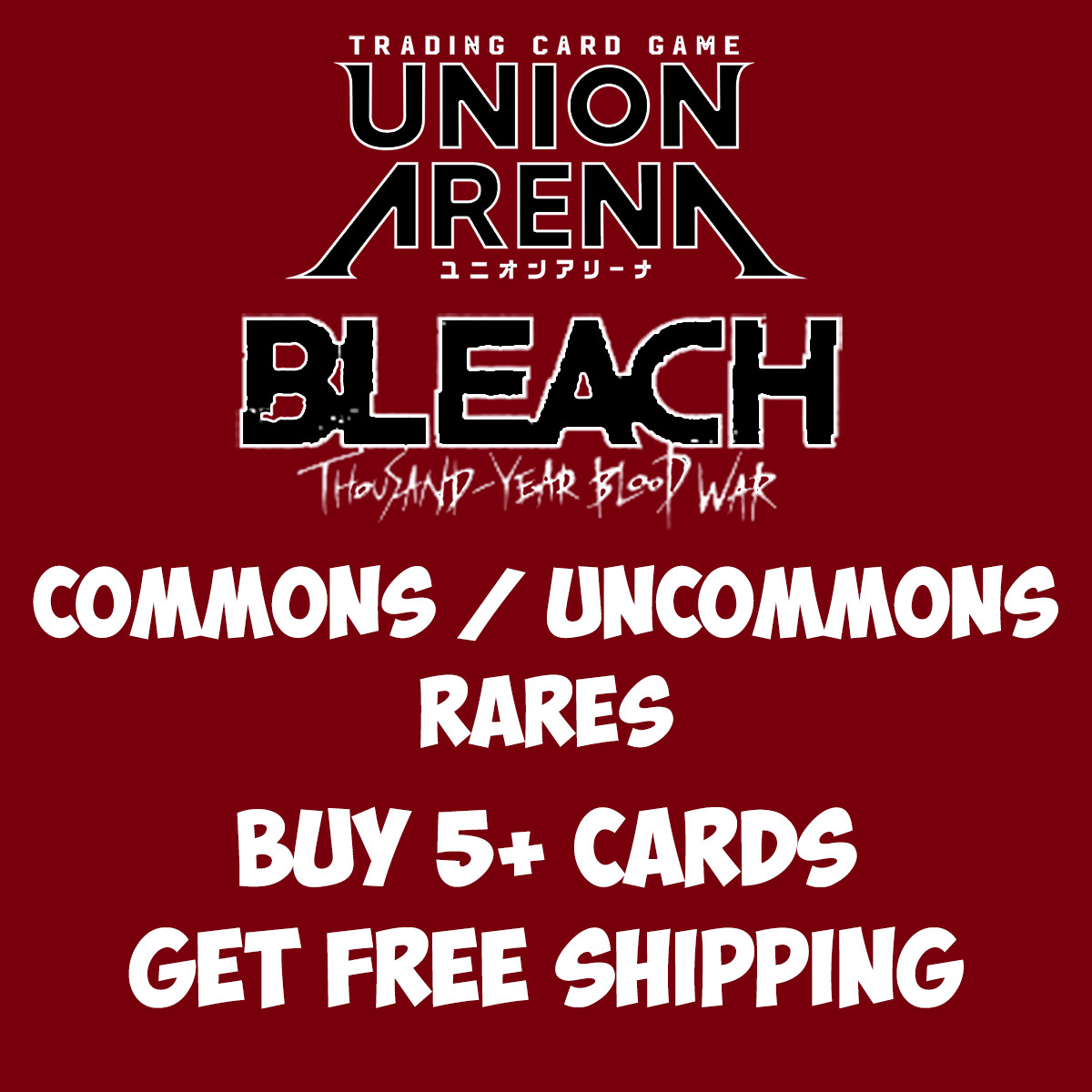 Union Arena Bleach Thousand-Year Blood War Vol2 UEX01 Near Mint Choose Your Card
