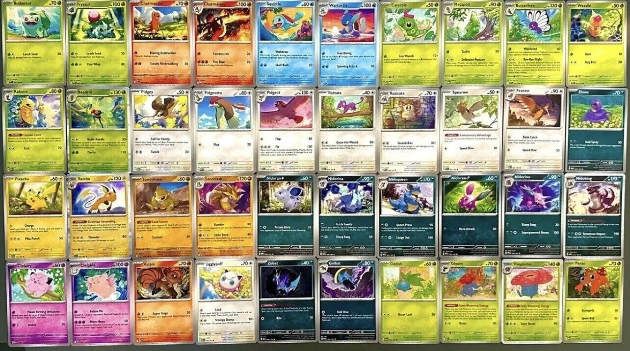 Pokemon TCG 151 English Commons Complete your Master Set