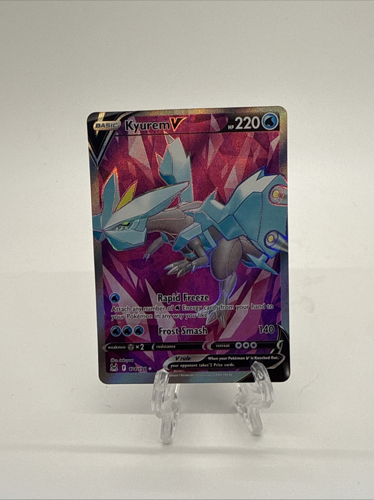 Pokémon Kyurem V 174/196 Swsh11: Lost Origin Ultra Rare Full Art Holo English