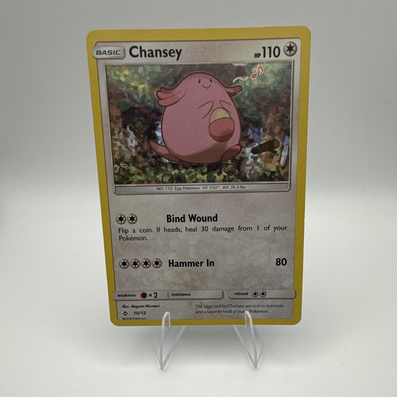 Chansey 010/012 McDonald’s 2018 Holo Promo Basic 110HP EN Megumi Mizutani