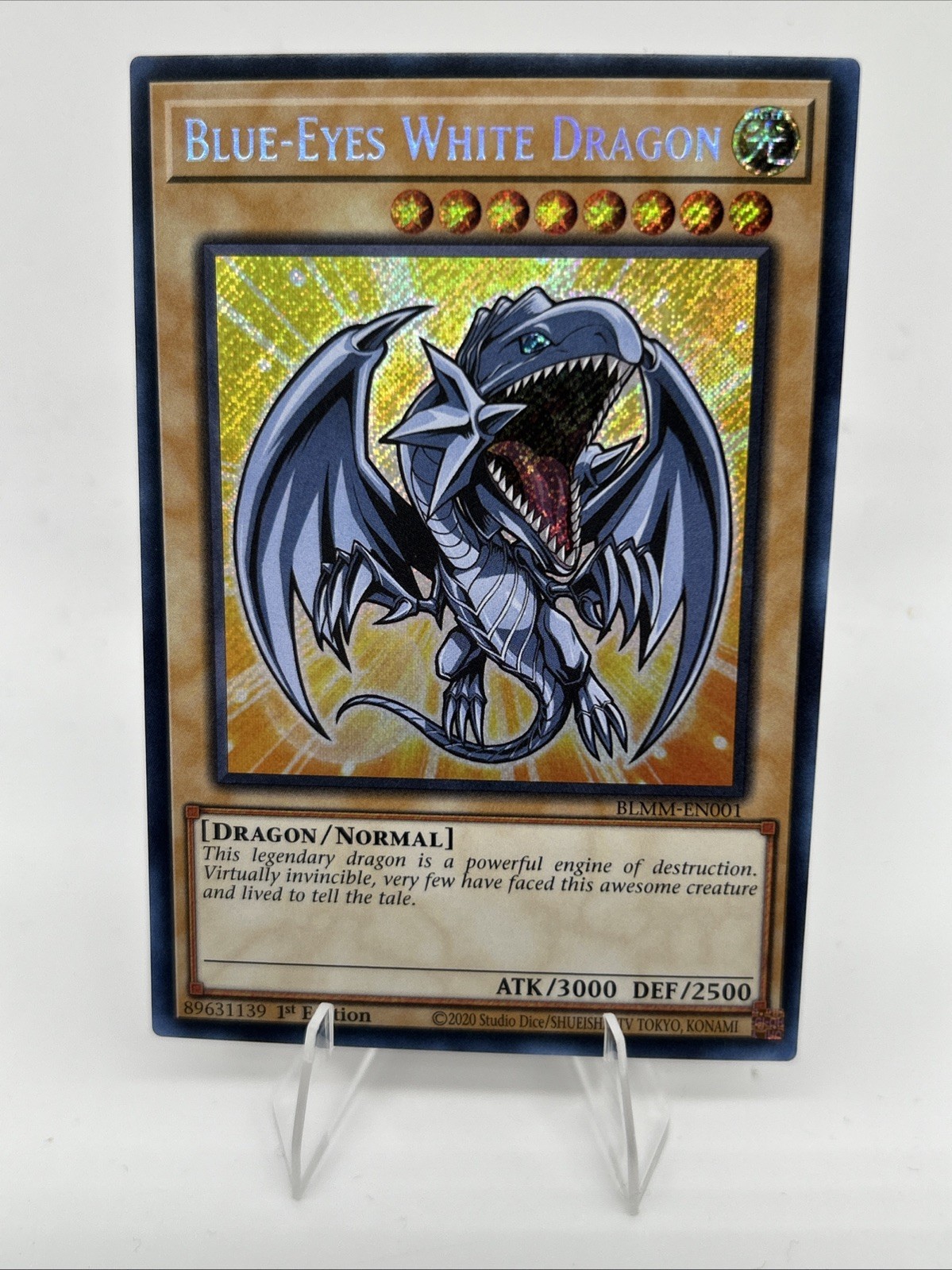🔥 YUGIOH Blue-Eyes White Dragon BLMM-EN001 CHIBI ART SECRET RARE NM 1ST EDITION