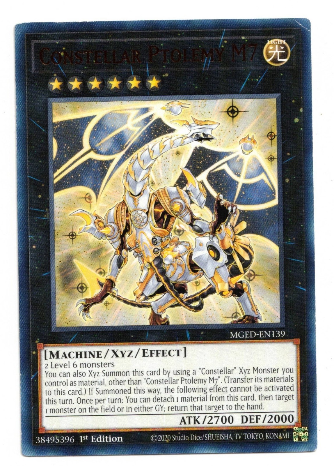 Yu-Gi-Oh Card: Constellar Ptolemy M7 MGED-EN139 Rare 1st Edition! EX