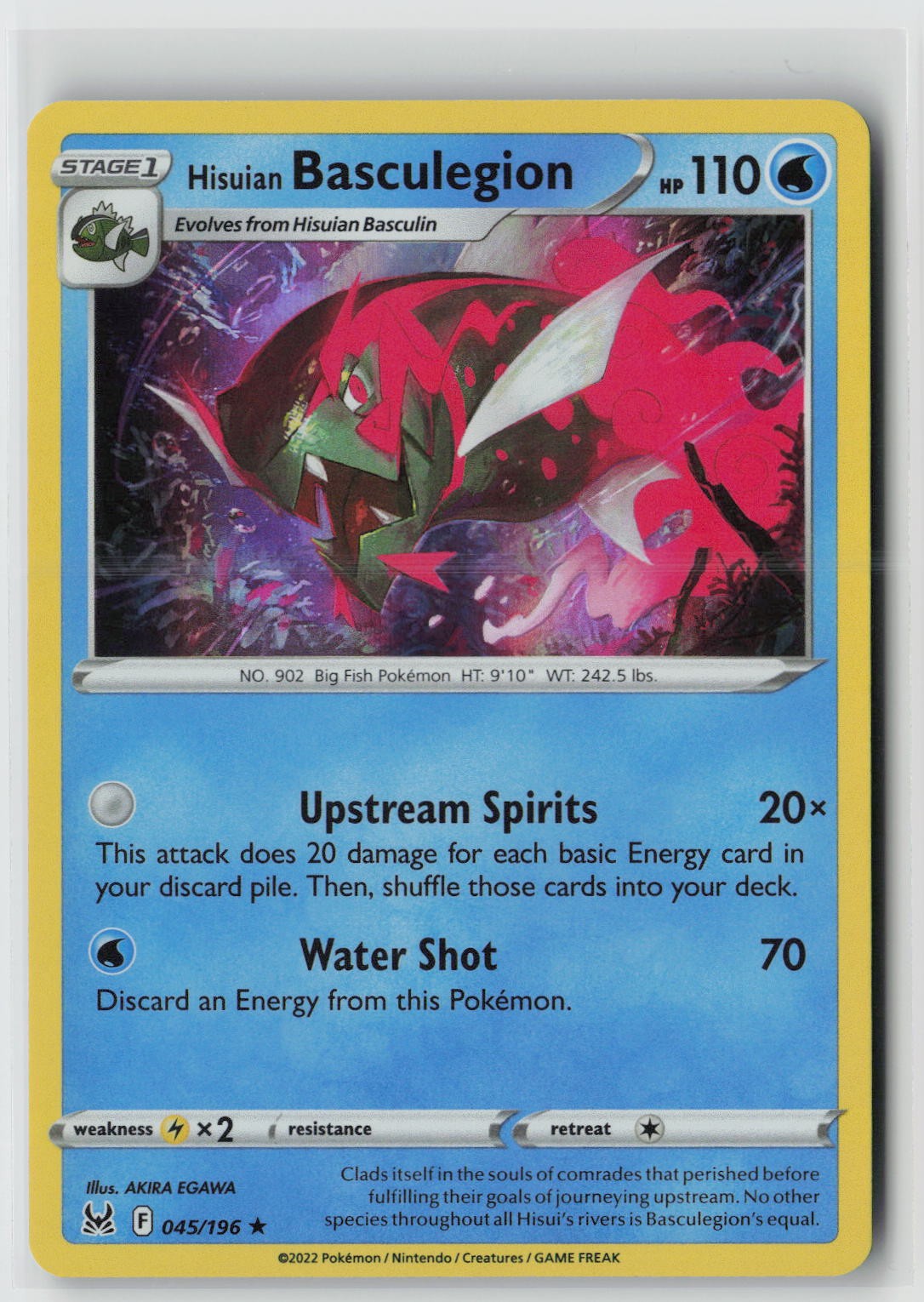 Hisuian Basculegion Holo Holo Rare SWSH11: Lost Origin 045/196 NM