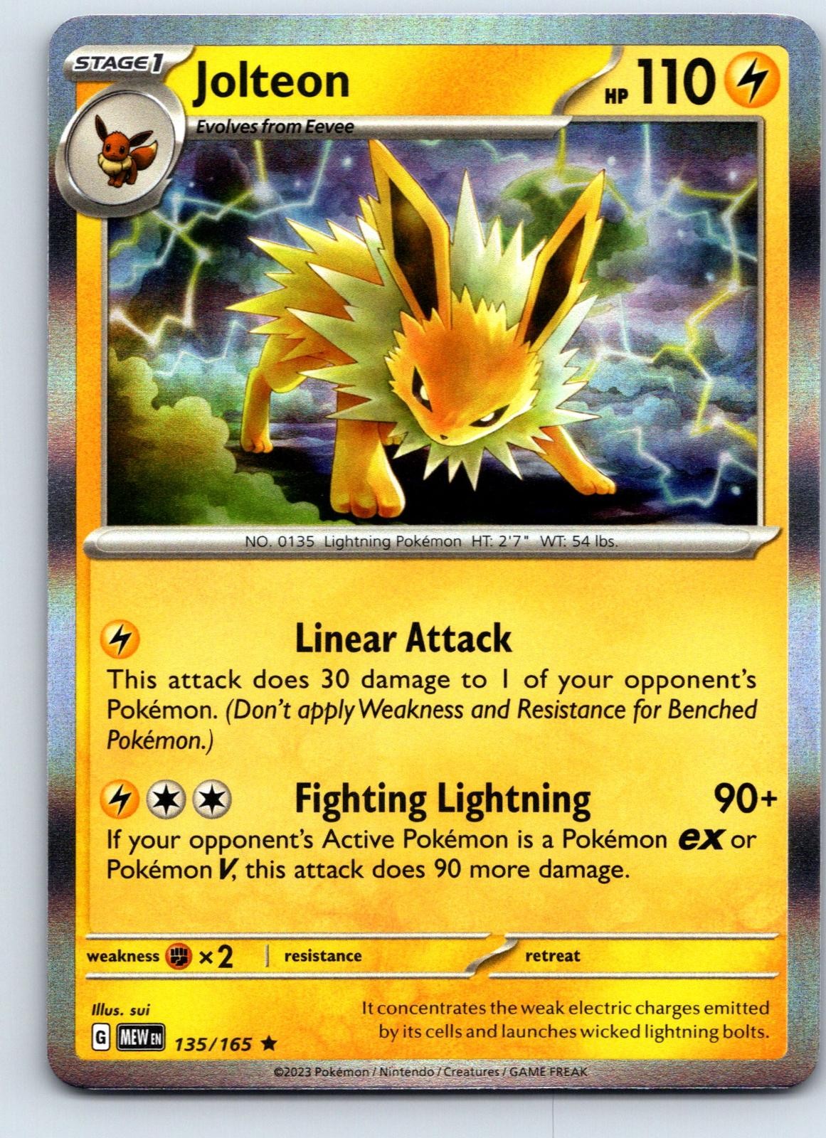 JOLTEON 135/165 151 POKEMON HOLO